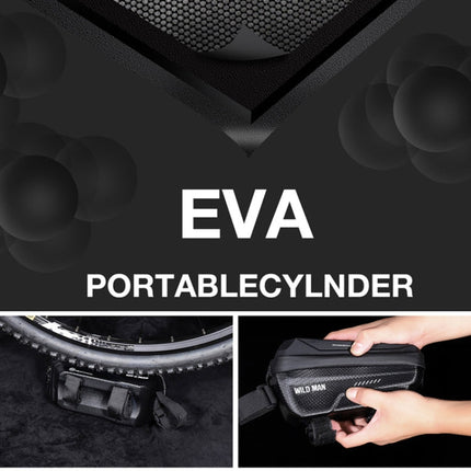 WILD MAN MS66 1.2L EVA Hard Shell Bicycle Front Beam Bag Cycling Touch Screen Phone Bag