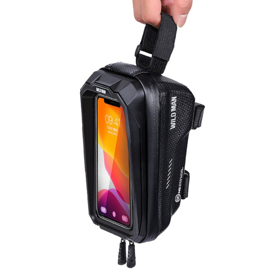WILD MAN MS66 1.2L EVA Hard Shell Bicycle Front Beam Bag Cycling Touch Screen Phone Bag, MS66