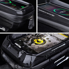 WILD MAN MS66 1.2L EVA Hard Shell Bicycle Front Beam Bag Cycling Touch Screen Phone Bag, MS66