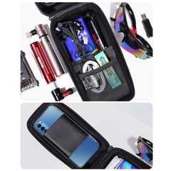 WILD MAN MS66 1.2L EVA Hard Shell Bicycle Front Beam Bag Cycling Touch Screen Phone Bag, MS66