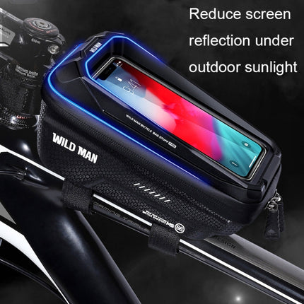 WILD MAN MS66 1.2L EVA Hard Shell Bicycle Front Beam Bag Cycling Touch Screen Phone Bag