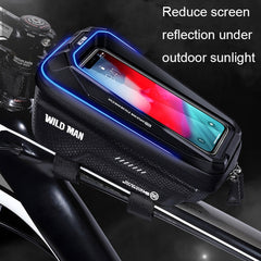 WILD MAN MS66 1.2L EVA Hard Shell Bicycle Front Beam Bag Cycling Touch Screen Phone Bag, MS66