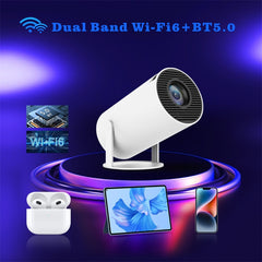 HY300 Smart Projector Android 11.0 System 120 Lumen Portable Projector, US Plug, UK Plug, AU Plug, EU Plug