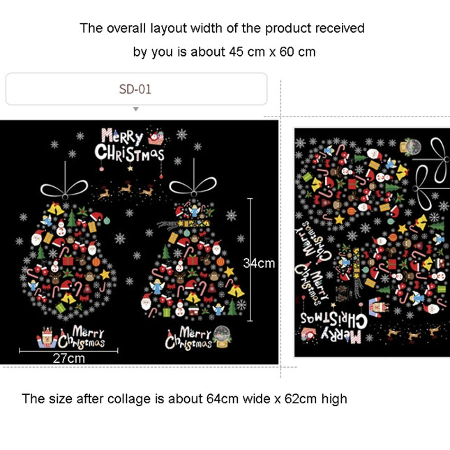 Christmas Window Decoration Poster Santa Claus Elk Snowflake Glass Wall Stickers, SD-01 45x60cm, SD-02 45x60cm, SD-03 30x90cm, SD-05 30x90cm, SD-12 30x90cm, SD-2203 30x45cm, SD-2204 30x45cm, SD-2205 30x45cm, SD-2206 45x60cm, SD-2207 45x60cm������������...