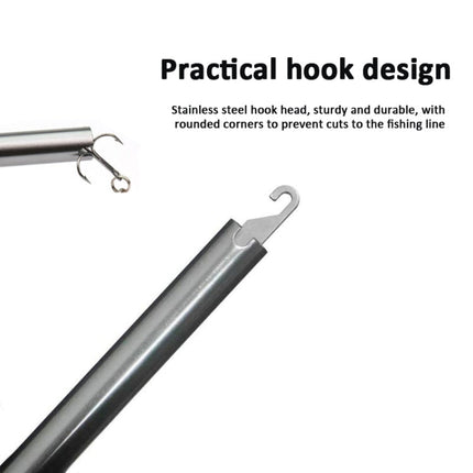 Aluminum Alloy Decoupler T-Shaped Fish Hook Remover Sea Fishing Equipment 24 X 7.5cm, Blue, Gray+Spring Rope