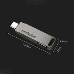 Lenovo Thinkplus MU110 USB3.2+Type-C Dual Interface Rotation Flash Drive, 32GB, 64GB, 128GB, 256GB, 512GB