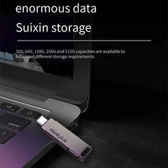 Lenovo Thinkplus MU110 USB3.2+Type-C Dual Interface Rotation Flash Drive, 32GB, 64GB, 128GB, 256GB, 512GB