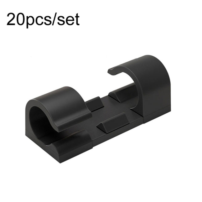20pcs /Set Medium Self-Adhesive Cable Organizer Clip Network Cord Fixed Storage Clamp