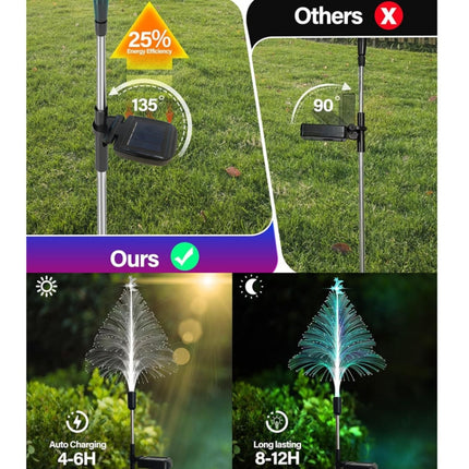 Christmas Tree Solar Light Outdoor Atmosphere Lighting Outdoor Waterproof Glowing Festival Decorative Lamp, Star Moon Transparent