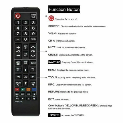 BN59-01199F For Samsung LED LCD Smart TV Remote Control