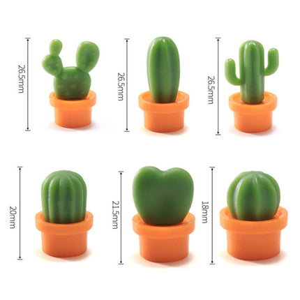 6pcs /Set Cactus Fridge Stickers Greenery Message Magnetic Cartoon Stickers