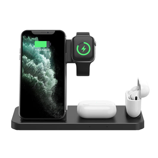 4-in-1 Foldable Desktop Mobile Phone Watch Earphones Wireless Charger, W33