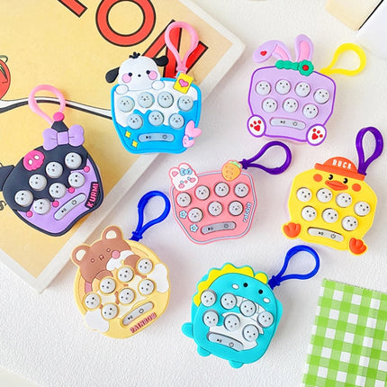 Cartoon Pattern Mini Palm Gaming Machine Play Mouse Electronic Lighting Decompressing Toy Keychain, Brown Bear, Carrot Rabbit