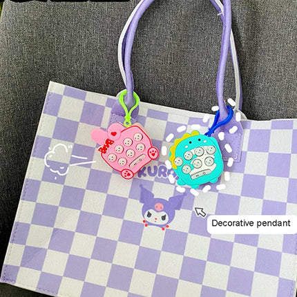 Cartoon Pattern Mini Palm Gaming Machine Play Mouse Electronic Lighting Decompressing Toy Keychain, Brown Bear, Carrot Rabbit