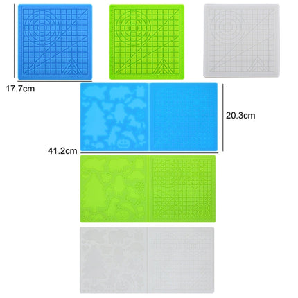 3D Printing Pen Copy Silicone DIY Painting Template Mat, Blue, Green, Transparent, Blue Large, Green Large, Transparent Large