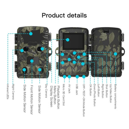 H8201 4K Dual Lens Infrared Camera 32MP HD Night Vision Monitoring Animal Field Outdoor Camera, H8201