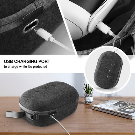JYS-MQ018 For Apple Vision Pro / Meta Quest 3 VR Glasses Storage Bag Anti-fall and Anti-scrape Portable Bag, Black, Grey