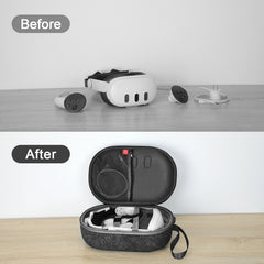 JYS-MQ018 For Apple Vision Pro / Meta Quest 3 VR Glasses Storage Bag Anti-fall and Anti-scrape Portable Bag, Black, Grey