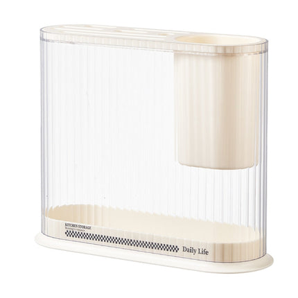 Cream Style Kitchen Storage Rack Knife Holder Chopping Board, Pot Lid Rack, Knife Rack, 2 In 1