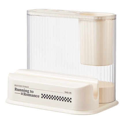 Cream Style Kitchen Storage Rack Knife Holder Chopping Board, Pot Lid Rack, Knife Rack, 2 In 1