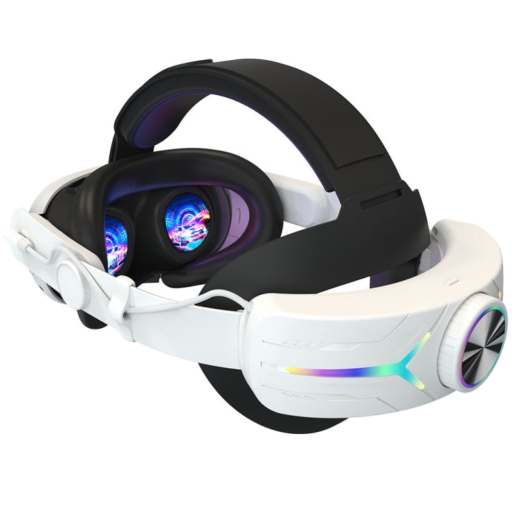 For Meta Quest 3 USB Rechargeable RGB Lighting Effect Adjustable Foldable Headset, For Meta Quest 3 (Elite), For Meta Quest 3 (White), For Meta Quest 3 (Black)