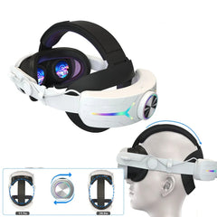 For Meta Quest 3 USB Rechargeable RGB Lighting Effect Adjustable Foldable Headset, For Meta Quest 3 (Elite), For Meta Quest 3 (White), For Meta Quest 3 (Black)