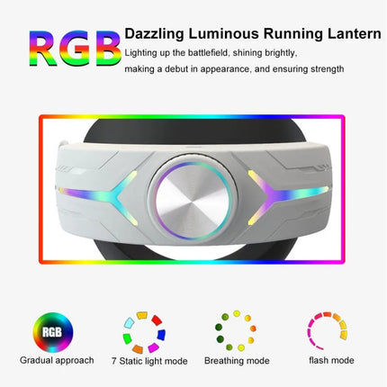 For Meta Quest 3 USB Rechargeable RGB Lighting Effect Adjustable Foldable Headset, For Meta Quest 3 (Elite), For Meta Quest 3 (White), For Meta Quest 3 (Black)