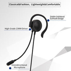 SOYTO SY227 Single-side Operator Ear Hook Headset Corded Computer Headset, Separation USB Wire Control
