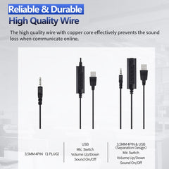 SOYTO SY227 Single-side Operator Ear Hook Headset Corded Computer Headset, Separation USB Wire Control