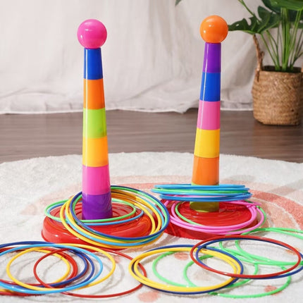 Night Market Stall Detachable Throwing Hoop Toys Children Parent-Child Games, 1 Tower 3 Circles, 1 Tower 9 Circles, 1 Tower+12 Circles, 1 Tower 18 Circles, 1 Tower 24 Circles, 1 Tower+36 Circles, 2 Towers 30 Circles, 2 Towers 48 Circles