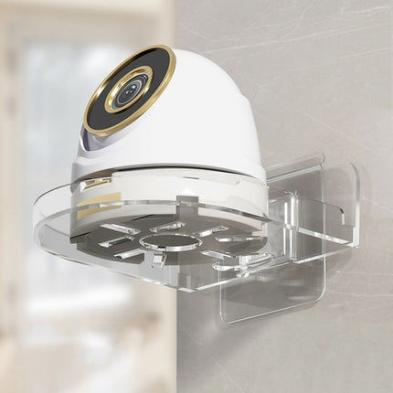 Traceless Wall Mounted Camera Bracket Home No-Punch Surveillance Rack Router Shelf, Transparent