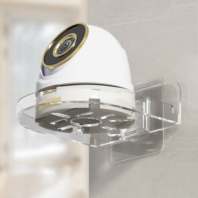 Traceless Wall Mounted Camera Bracket Home No-Punch Surveillance Rack Router Shelf, Transparent