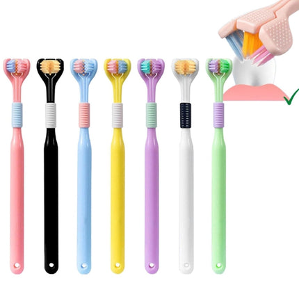 YALINA Three Sided Toothbrush Soft Hair 360 Degree V Shaped Toothbrush, 418 Adult Pink, 418 Adult Purple, A22 Kids Pink, A22 Kids Yellow, A22 Kids Blue