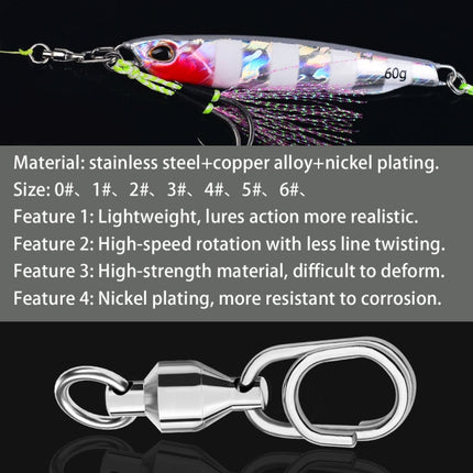 5pcs /Pack PROBEROS DAC006 Lure Baits 8-Type Rings Connector High-Speed Bearing Swivel Oval Pin Fishing Gear Accessories