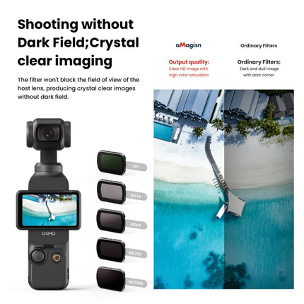 For DJI Osmo Pocket 3 aMagisn HD Double Sided Coated Filters Sports Camera Protective Goggles