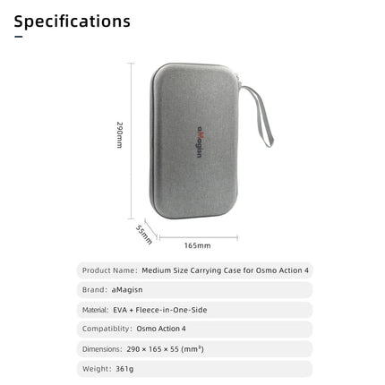 For DJI Osmo Action 4 aMagisn Medium Storage Pack Protection Movement Camera Accessories