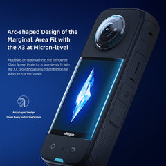 For Insta360 X3 aMagisn Screen Tempered Film Protection Sports Camera Accessories, 2sets