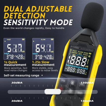 FNIRSI Noise Decibel Meter Home Volume Detector, Yellow