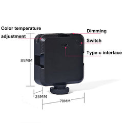 W64 64LEDs Video Conferencing Mobile Laptop Live Fill Light Photography Pocket Lamp, Clip Set, Clip+Tripod Set