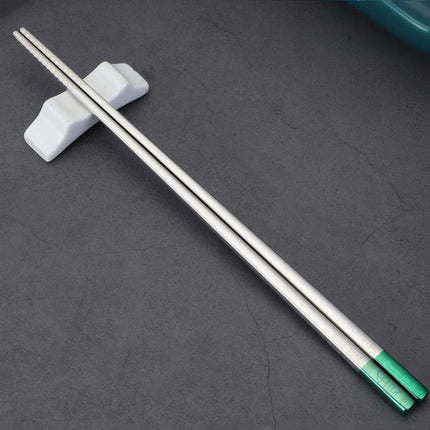 Food Grade 316 Stainless Steel Chopsticks Hotel Household Non-Slip Anti-Scald Chopsticks, 23cm Blue, 23cm Red, 23cm Green, 23.5cm Blue, 23.5cm Red, 23.5cm Green