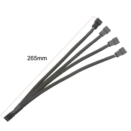 Computer PWM Temperature Control Cooling Fan Extension Cable Chassis HUB Connector, 0.27m