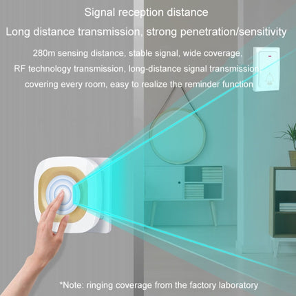 Flash Wireless Home Doorbell Self-Generated Smart Remote Control Doorbell Without Batteries, 2 For 1 Blue