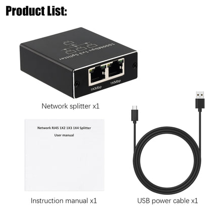 Gigabit Network Splitter Network Sharer RJ45 Network Cable Splitter, 1 To 3, 1 To 4