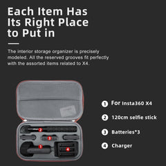 For Insta360 X5 / X4 aMagisn Medium Storage Bag Clutch Bag Protective Case, Medium