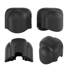 For Insta360 X4 AMagisn Silicone Protective Cover, Body Case + Lens Cover Black, Lens Cover Gray