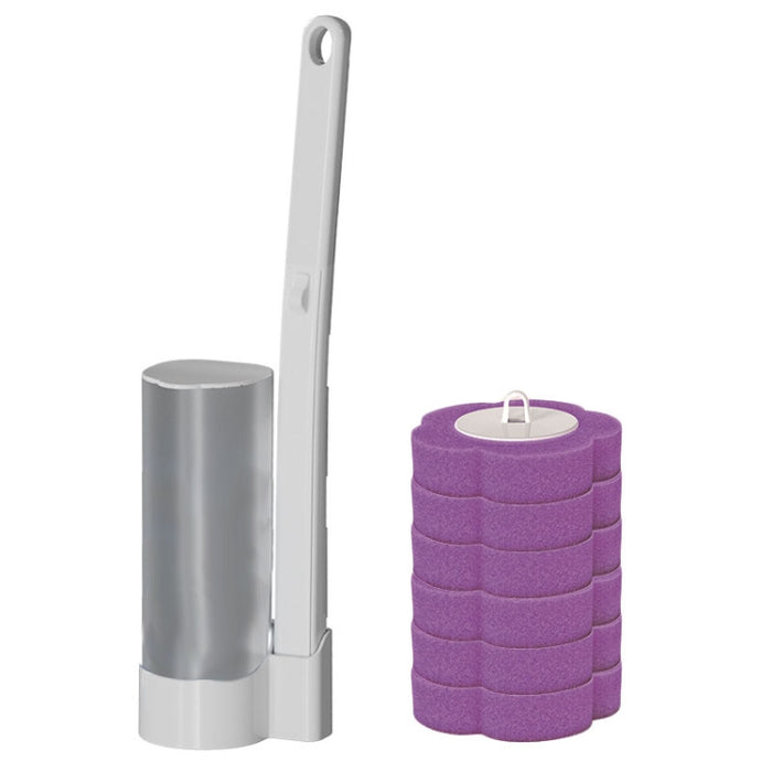 Luxuriate in Lavender: 6-Piece Disposable Toilet Brush Set with Lavender Scented Brush Heads for Effortless Cleaning