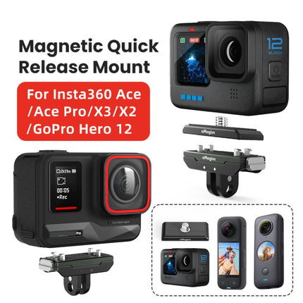 AMagisn Metal Magnetic Quick Release + Top Cover, For Insta360 Ace / Ace Pro / X5 / X3 / X2 / GoPro HERO12 Black