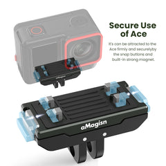AMagisn Metal Magnetic Quick Release + Top Cover, For Insta360 Ace / Ace Pro / X5 / X3 / X2 / GoPro HERO12 Black, Metal+Top Cover