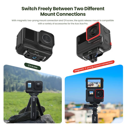 AMagisn Metal Magnetic Quick Release + Top Cover, For Insta360 Ace / Ace Pro / X5 / X3 / X2 / GoPro HERO12 Black