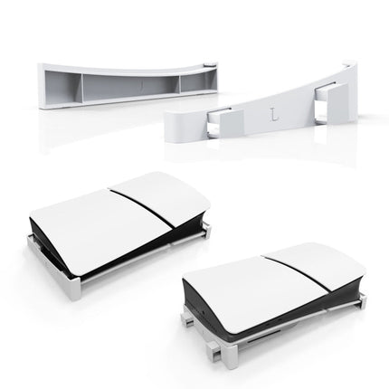 For PS5 Slim JYS-P5189 Console Horizontal Placement Stand Digital / Optical Drive Version Universal Storage Mount, Black, White, Transparent